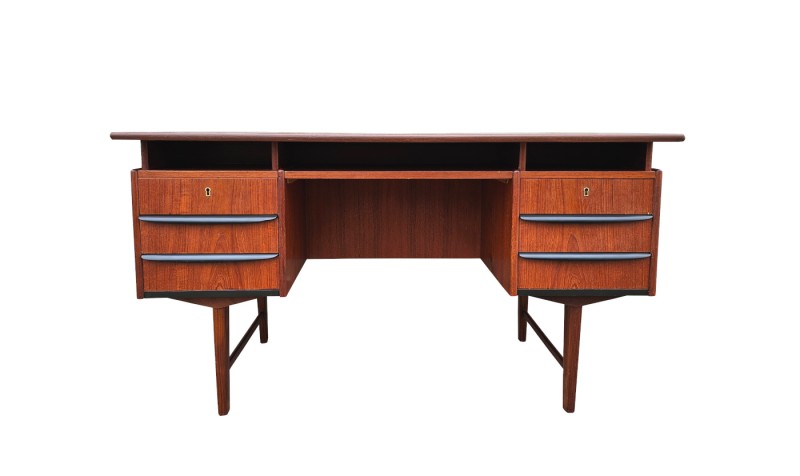 Biurko tekowe, duńskie, teak, Dania, design, lata 60. 