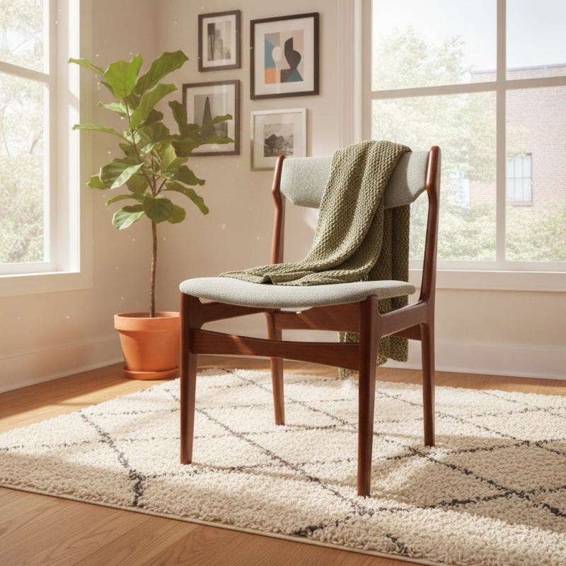 Krzesło tekowe proj. Erik Buch, duński design, teak, Dania, lata 60.