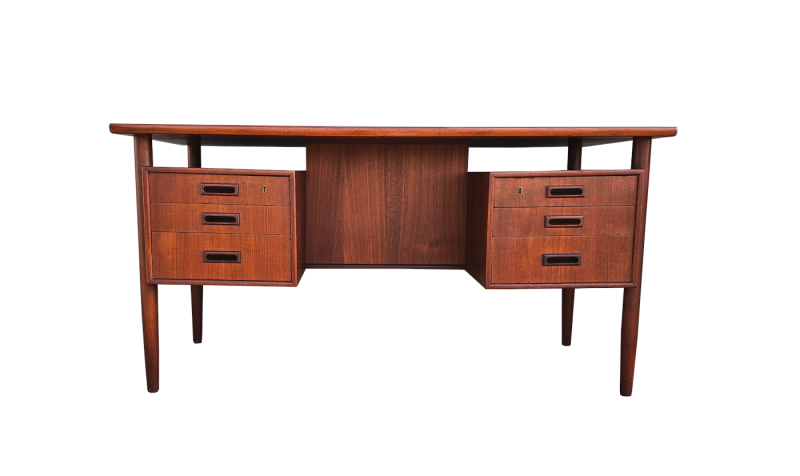Biurko tekowe, proj. A. Vodder, dla Sibast, duńskie, teak, Dania, danish design, lata 60.