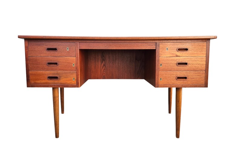 Biurko tekowe, dwustronne, duńskie, teak, Dania, danish design, lata 60.